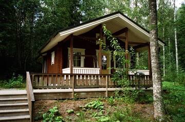 Фото номера Коттедж «Озеро» с сауной Дома для отпуска Fish &amp; Fun Holiday Cottages г. Paaso 19